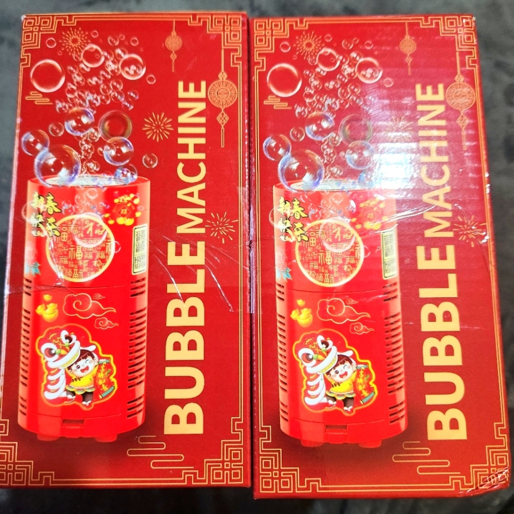 4 PACK New Bubble Machine Toys,Automatic Bubble Machine 13 Holes